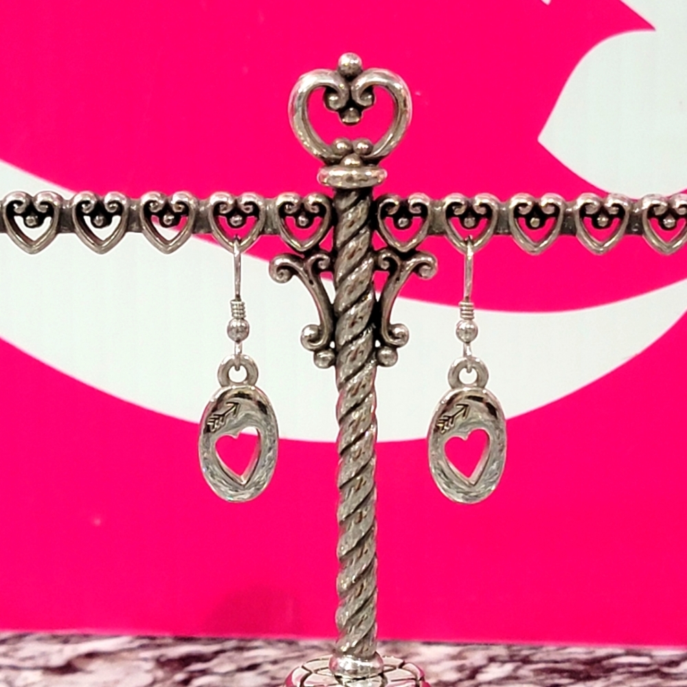 BRIGHTON RETIRED SHOT THRU THE HEART FRENCH WIRE EARRINGS NWOT